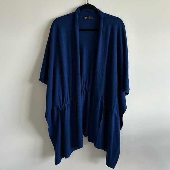 Merino Cashmere Cardigan Poncho Size M/L - Picture 1 of 5